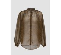 Leicht transparente Chiffonbluse mit Puffärmeln 34 Grün 2149904.78A2.34