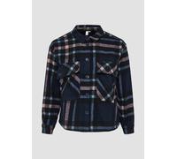 Leicht verkürztes Overshirt aus Flanell 46 blau 2163218.58N0.46