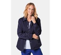 Kurzjacke GOLDNER "Kurzgröße Leicht wattierte Jacke", Damen, Gr. 22, blau (marine), Obermaterial: 88% Polyester PES. 12% Polyamid PA., Manschette, Jacken Kurzjacke, mit leichter Wattierung (87210521-2