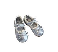 Leichte Atmungsaktive Mädchen-Sneaker Mit Flexibler Sohle Für Spielen Spazierengehen Laufen (Silver-A, 27)