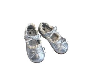 Leichte Atmungsaktive Mädchen-Sneaker Mit Flexibler Sohle Für Spielen Spazierengehen Laufen (Silver-A, 33)