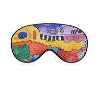 Leichte Augenmaske mit verstellbarem Riemen, helle farbige Kurven, bedruckt, bequeme Schlafmasken, lichtblockierende Augenklappen, Augenabdeckung für Büro, Nickerchen, Reisen