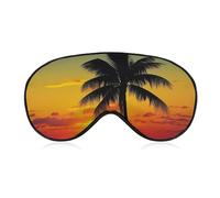 Leichte Augenmaske mit verstellbarem Riemen, Sonnenuntergang, Palme, bedruckt, bequeme Schlafmasken, lichtblockierende Augenklappen, Augenabdeckung für Büro, Nickerchen, Reisen