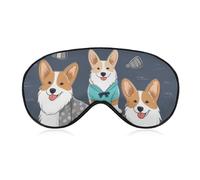 Leichte Augenmaske mit verstellbarem Riemen, zum Tragen von Kleidung, Corgi-Hunde, bedruckt, bequemer Schlaf, Augenmasken, lichtblockierende Augenklappen, Augenabdeckung für Büro, Nickerchen, Reisen