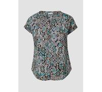 Leichte Baumwoll-Bluse mit All-over-Print 46 schwarz|mehrfarbig 2171511.99A2.46