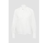 Leichte Baumwollbluse mit Stickerei am Ärmel 34 weiß 2159844.0100.34