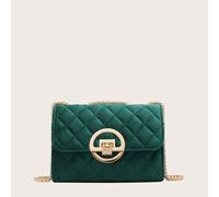 Leichte, Business-Casual-Mini-Schultertasche mit gesteppter Schnalle und Kette, Clutch mit Klappe, Abendtasche mit abnehmbarer Kette, Umhängetasche fü