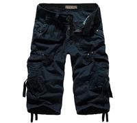 Leichte Cargo-Shorts für Herren, Übergröße, kurze Hose mit Taschen, elastische Taille, Shorts, Outdoor, bequeme Workout-Shorts