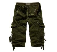 Leichte Cargo-Shorts für Herren, Übergröße, kurze Hose mit Taschen, elastische Taille, Shorts, Outdoor, bequeme Workout-Shorts, armee-grün, 5XL