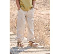 Leichte Cargohose Jungen, Dehnbund mit verstellbarer Bundweite beige Gr. 110 von vertbaudet