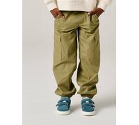 Leichte Cargohose Jungen, Dehnbund mit verstellbarer Bundweite olivgrün Gr. 158/164 von Vertbaudet