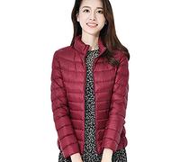 Leichte Daunenjacke Damen Leichter Daunenmantel Damen Ultraleichte Daunenjacken Damen Packbar Leicht Daunen Steppjacke mit Kapuze Lightweight Federleichte Daunen Mantel Für Frauen Daun Jacken Rot 4XL