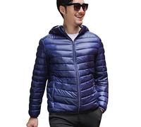 Leichte Daunenjacke Herren Daunen Steppjacke Herren mit Kapuze Leicht Puffer Jacke Männer Warme Stepp Winterjacke Daunenmantel Steppmantel Herren Down Jacket Light Men Mantel Wasserdicht Marine M