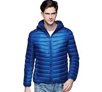Leichte Daunenjacke Herren Mit Kapuze Daunenmantel Steppjacke Daunen Winterjacke Herren Leicht Männer Down Jacket Light Daunenjacken Ultraleichte Steppjacken Winter Übergröße Sportliche Saphir XL