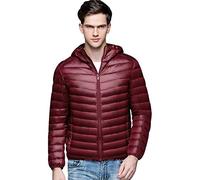 Leichte Daunenjacke Herren Mit Kapuze Daunenmantel Steppjacke Daunen Winterjacke Herren Leicht Männer Down Jacket Light Daunenjacken Ultraleichte Dünne Steppjacken Winter Übergröße Sportliche Rot M