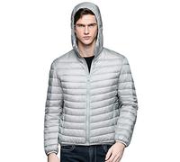 Leichte Daunenjacke Herren Mit Kapuze Daunenmantel Steppjacke Daunen Winterjacke Herren Leicht Männer Down Jacket Light Daunenjacken Ultraleichte Dünne Steppjacken Winter Übergröße Sportliche Grau M
