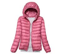 Leichte Daunenjacke Mit Kapuze Damen Steppjacke Daunenmantel Damen Winter Daunen Winterjacke Damen Leicht Ultraleichte Dünne Steppjacken Frauen Federleichte Softdaunenjacke Übergangsjacke Rosa