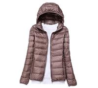 Leichte Daunenjacke Mit Kapuze Damen Steppjacke Daunenmantel Damen Winter Daunen Winterjacke Damen Leicht Ultraleichte Dünne Steppjacken Frauen Federleichte Softdaunenjacke Übergangsjacke Khaki