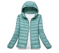 Leichte Daunenjacke Mit Kapuze Damen Steppjacke Daunenmantel Damen Winter Daunen Winterjacke Damen Leicht Ultraleichte Dünne Steppjacken Frauen Federleichte Softdaunenjacke Übergangsjacke Grün