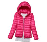 Leichte Daunenjacke Mit Kapuze Damen Steppjacke Daunenmantel Damen Winter Daunen Winterjacke Damen Leicht Ultraleichte Dünne Steppjacken Frauen Federleichte Softdaunenjacke Übergangsjacke Rosa
