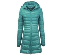 Leichte Daunenjacke Mit Kapuze Damen Steppjacke Leichter Daunenmantel Damen Winter Daunen Winterjacke Damen Leicht Ultraleichte Dünne Steppjacken Frauen Federleichte Softdaunenjacke (4A-Blue, XL)