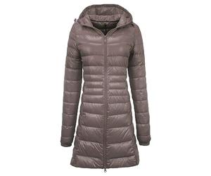 Leichte Daunenjacke Mit Kapuze Damen Steppjacke Leichter Daunenmantel Damen Winter Daunen Winterjacke Damen Leicht Ultraleichte Dünne Steppjacken Frauen Federleichte Softdaunenjacke (4A-Khaki, XL)