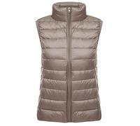 Leichte Daunenweste Damen Leicht Dünne Daunen Steppweste Damen Ärmellose Daunenjacke Damen Wattierte Weste Daunen Damen Ärmellose Steppjacke Damen Ultraleichte Daunenweste Frauen Große Größen Khaki M