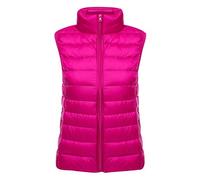 Leichte Daunenweste Damen Steppweste Leicht Ärmellose Daunen Weste Damen Dünne Übergröße Ultraleicht Light Daunenjacke Ärmellos Daunenmantel Steppjacke Ultraleichte Große Größen Winter Rosa M