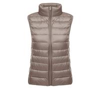 Leichte Daunenweste Damen Steppweste Leicht Ärmellose Daunen Weste Damen Dünne Übergröße Ultraleicht Light Daunenjacke Ärmellos Daunenmantel Steppjacke Ultraleichte Große Größen Winter Khaki 2XL