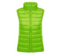 Leichte Daunenweste Damen Steppweste Leicht Ärmellose Daunen Weste Damen Dünne Übergröße Ultraleicht Light Daunenjacke Ärmellos Daunenmantel Steppjacke Ultraleichte Große Größen Winter Grün L