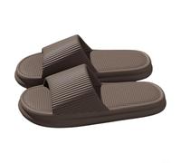 Leichte EVA-Duschpantoffeln mit rutschfester Sohle und Drainage, entworfen für Zuhause, Fitnessstudio und Spa, Größe 40-41, Braun