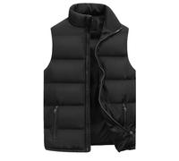 Leichte gepolsterte Herren-Weste: ärmellose Herren-Weste, Outdoor-Bodywarmer, gesteppte, gepolsterte Weste, Herren-Oberbekleidung, schwarz 1, 4XL