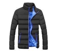 Leichte Herren Steppjacke Warm Casual Winter Übergangsjacke mit Taschen Stehkragen Daunenjacken ohne Kapuze Gesteppte Puffer Mäntel Outdoor Thermomantel M/L/XL/XXL/3XL/4XL/5XL/6XL, blau, 5XL