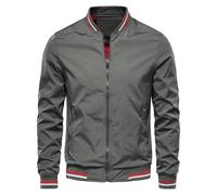 Leichte Herrenjacken Sommer Lässige Elegante Jacke Herbst Windbreaker Bomberjacken Leicht Dünn Lässig Mit Reißverschluss Fliegerjacke Militär Bomberjacken Sport Bomber Baseballjacken, dunkelgrau, 5XL