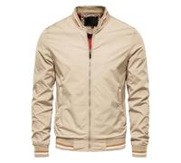 Leichte Herrenjacken Sommer Lässige Elegante Jacke Herbst Windbreaker Bomberjacken Leicht Dünn Lässig Zip-Up Fliegerjacke Militär-Bomberjacken Sport-Bomber Baseball-Jacken, khaki, M