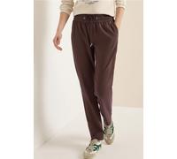 Stoffhose CECIL, Damen, Gr. M, Länge 30, braun (braun cacao), Web, 66% Baumwolle, 30% Polyester, 4% Elasthan, unifarben, comfort fit lang, Hosen Stoffhose, Middle Waist (98747608-M) braun cacao