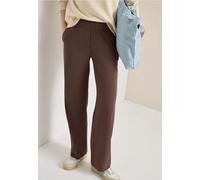 Stoffhose CECIL, Damen, Gr. XL, Länge 30, braun cacao, Web, 66% Baumwolle, 30% Polyester, 4% Elasthan, unifarben, loose fit lang, Hosen Stoffhose, mit Wide Legs (69823839-XL) braun cacao