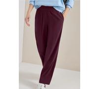 Stoffhose CECIL, Damen, Gr. XL, Länge 30, grape rot, Web, 66% Baumwolle, 30% Polyester, 4% Elasthan, unifarben, loose fit lang, Hosen Stoffhose, mit Wide Legs (74624467-XL) grape rot