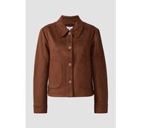 Leichte Jacke in Veloursleder-Optik mit aufgesetzten Taschen 48 braun 2170270.8830.48