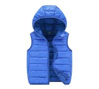 Leichte Jungen Mädchen Freien Steppweste mit Kapuze Ärmellos Winter Solide Mäntel Kapuzenjacke Weste Oberbekleidung Outfits Kleidung Weste Winddichte Jacke Reißverschluss Outwear