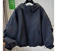 Leichte Kapuzenjacke für Damen im Frühling/Herbst, modische vielseitige kurze Bomberjacke mit schlankem Design in Schwarz