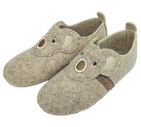 Leichte Kinder Hausschuhe Mokassin GR. 28 bis Gr. 34 Wollfilz - 100% Wolle - * KOALA* Klettverschluss Creme/Beige (32, EU Schuhgrößensystem, Kleinkind, Damen, Numerisch, M, 32)