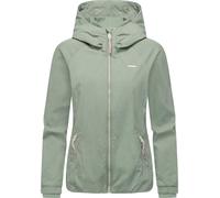 Outdoorjacke RAGWEAR "Dizzie A YOUMODO", Damen, Gr. M (38), grün, Material: 68% Baumwolle, 32% Nylon, regular fit hüftbedeckend, hoch geschlossener Ausschnitt, Ärmel ohne Ärmelschlitz elastischer Bund