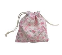 Leichte Reise-Kulturbeutel mit Kordelzug, funktional, organisiert, für Kosmetik, Schreibwaren, Münzen, kleine Kosmetiktasche, Blumen von weißem Rab, Mass Beauty