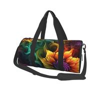 Leichte Reisetasche, Wochenendtasche, Übernachtungstasche, Sporttasche, Turnrucksack mit verstellbarem Riemen, Krankenhaustasche, faltbare Gepäcktasche für Damen und Herren, Farbige Blume