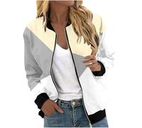 Leichte Sommerjacke Damen Casual Outdoorjacke Fleecejacke Mit Kapuze Sport Style Blouson Jacke College Jacket Blumen Damenjacken Für Den Übergang Bomber Sweatjacke (B Gray,XXL)