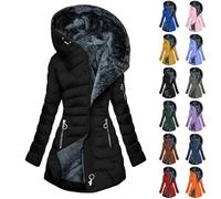 Leichte Steppjacke Damen Lang mit Kapuze Warm Gefüttert Winterjacke Elegant Hybrid Jacke Damen Cmp Daunenjacke Langarm Baumwolle Funktionsjacke Winter Puffer Skijacke Übergangsjacke Große Größen