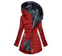 Leichte Steppjacke Damen Lang mit Kapuze Warm Gefüttert Winterjacke Elegant Hybrid Jacke Damen Cmp Daunenjacke Langarm Baumwolle Funktionsjacke Winter Puffer Skijacke Übergangsjacke Große Größen