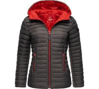 Marikoo Steppjacke »Asraa« Übergangsjacke mit kontrastfarbendem Reißverschluss, anthrazit