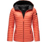 MARIKOO Damen Steppjacke Übergangsjacke gesteppte Jacke mit Kapuze Frühjahr Stepp B857 [B857-Asr-Coral-Gr.S]